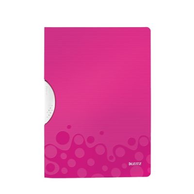 Dosar plastic A4, cu clema rotativa, Leitz WOW ColorClip, roz metalizat