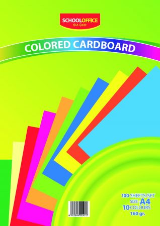 Carton color MIX A4, 160g/mp, 100coli/top, 10 culori