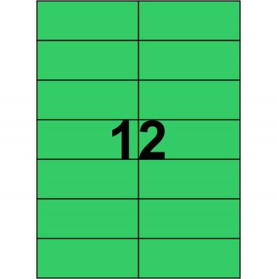 Etichete autoadezive color, 12/A4, 105x48mm, Rayfilm, verde, 100coli/set 