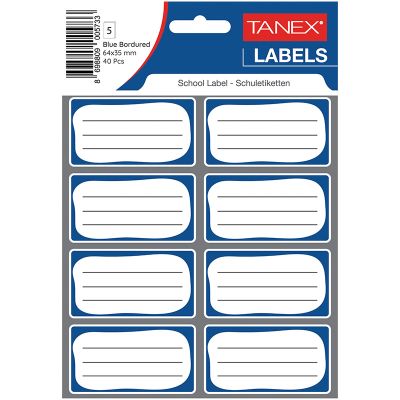 Etichete autoadezive scolare, 40buc/set, Tanex, albastru