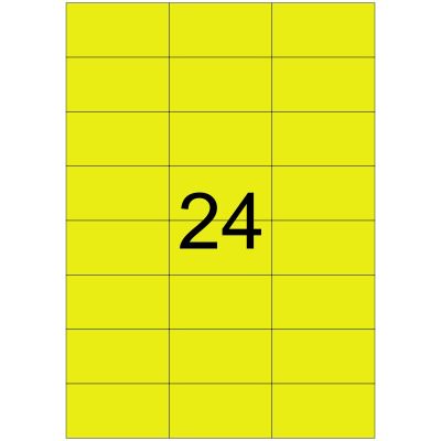 Etichete autoadezive color, 24/A4, 70x37mm, 100coli/top, galben pastel