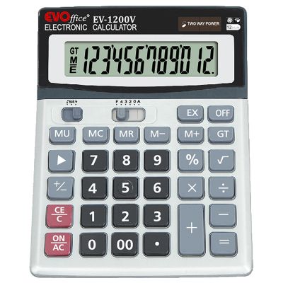 Calculator de birou, 12digiti, 15x19 cm, front metalic, model 1200V