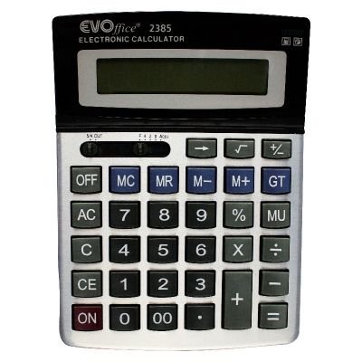 Calculator de birou, 12digiti, 14.2x19.7 cm, front metalic si ecran rabatabil, model 2716