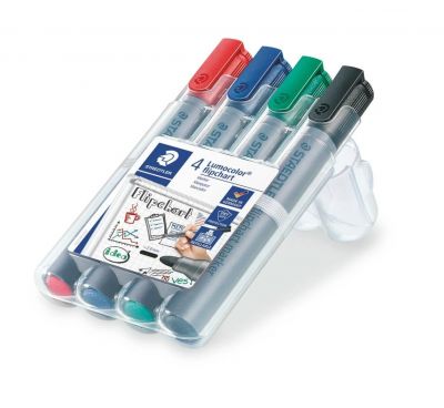 set-marker-pt-flipchart-varf-2-mm-4-culori-set-lumocolor-356-staedtler-albastru-ST356WP4