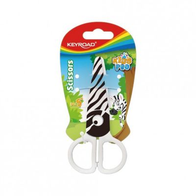 Foarfeca plastic presc KEYROAD KR971404 Kids Pro, Zebra