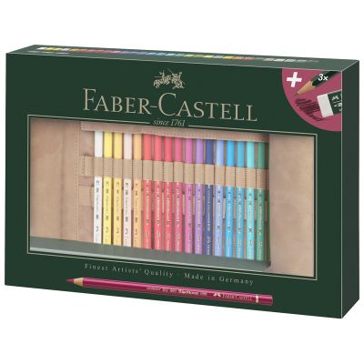 Penar echipat roll-up, 30colori/set +accesorii, Polychromos Faber-Castell