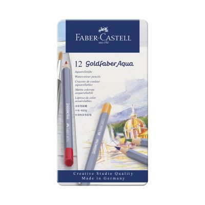 Creioane colorate Aquarelle, 12culori/set, Goldfaber Faber-Castell
