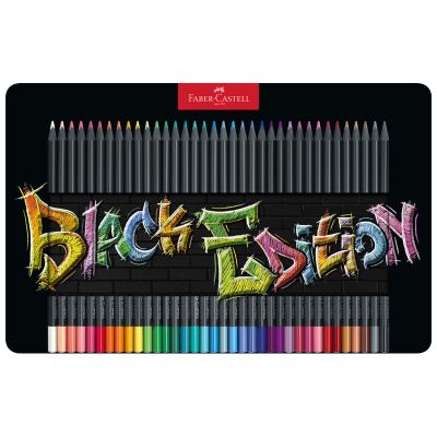 Creioane colorate, 36culori, cutie metal, Black Edition, Faber-Castell