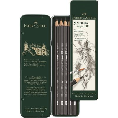 Set 5 buc creioane grafit acuarelabile Faber-Castell