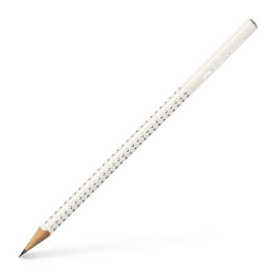 Creion fara guma, Faber-Castell Sparkle, mina B, alb