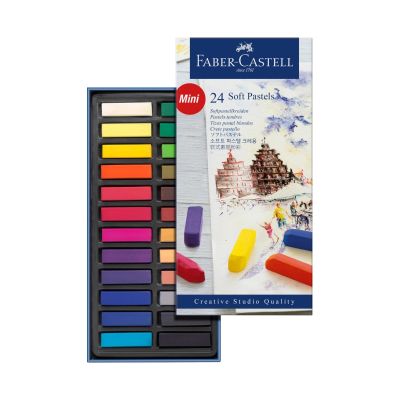 Creioane colorate pastel mini, 24culori/set, Faber-Castell