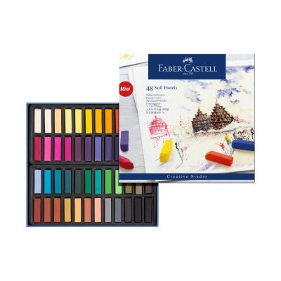 Creioane colorate pastel mini, 48culori/set, Faber-Castell
