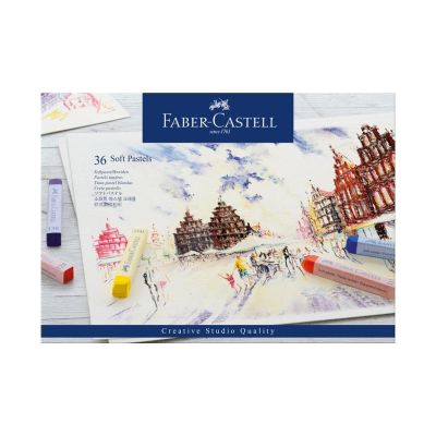 Creioane Pastel Soft, 36buc/set, diferite culori, Faber-Castell 