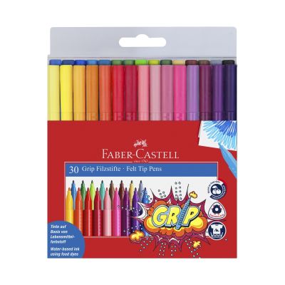 Carioci, 30 culori/set, Grip Faber-Castell