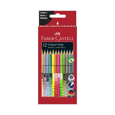 Creioane colorate, 12culori/set, Grip Faber-Castell