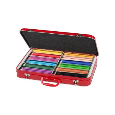 Creioane colorate, 300culori/set, cutie metal, triunghiulare, Faber-Castell