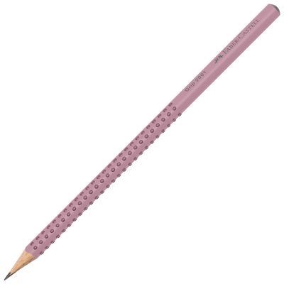 Creion fara guma, Faber-Castell Grip 2001, triunghiular, mina B, rose