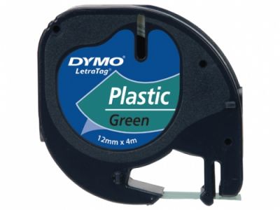 Banda plastic, 12mm x4m, verde, pentru LetraTag Dymo
