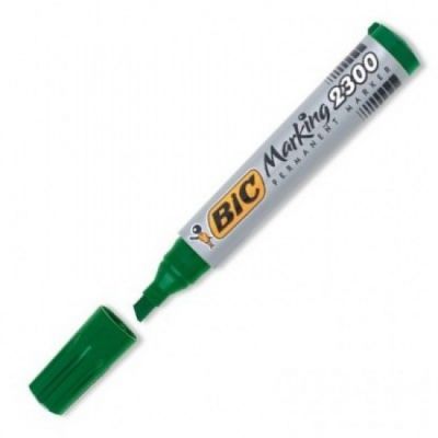 Marker permanent 3.1-5.3mm, varf tesit, Bic 2300, verde