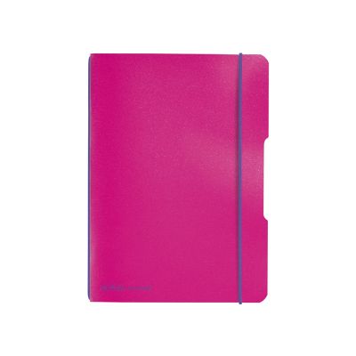 Caiet My.Book Flex A5, 40 file, dictando coperta PP, fucsia cu elastic violet