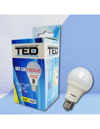Bec led 5W, E27 A50, 2700K, 460lm, lumina calda (TED105C)