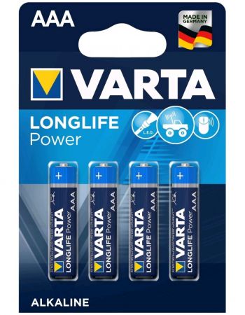 Baterie alcalina AAA R3, 1,5V, 4buc/blister, Varta LongLife Power