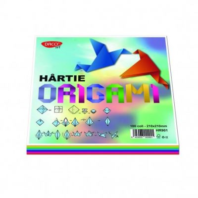 Hartie origami,  21cmx21cm ,10culori, 100coli/set, Daco