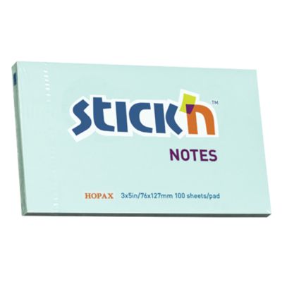 Notes autoadeziv 76x127mm, 100file, Stick'n, albastru pastel