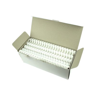 Inele plastic pentru indosariere, 22mm, 210 coli, 50buc/cutie, alb