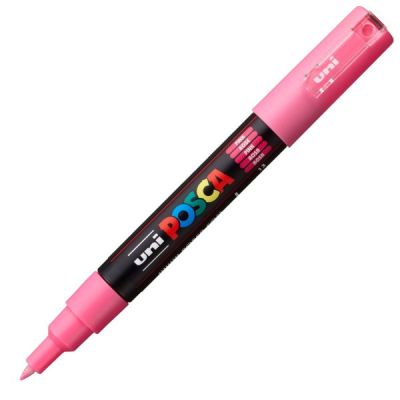 Marker cu vopsea 0.7mm, varf subtire, Uni Posca PC-1M, roz