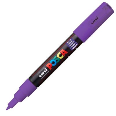 Marker cu vopsea 0.7mm, varf subtire, Uni Posca PC-1M, violet