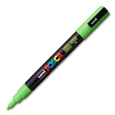 Marker cu vopsea 0.9-1.3mm, varf rotund, Uni Posca PC-3M, verde mar