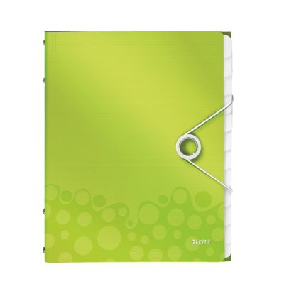 Mapa organizer, B4, cu elastic, 12 separatoare, PP, Leitz WOW, verde metalizat