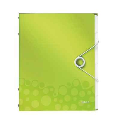 Mapa organizer, B4, cu elastic, 6 separatoare, Leitz WOW tip Proiect, PP, verde metalizat