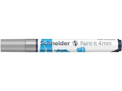 Marker acrilic, varf 4mm, Paint-It 320, Schneider, argintiu