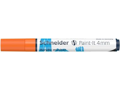 Marker acrilic, varf 4mm, Paint-It 320, Schneider, portocaliu