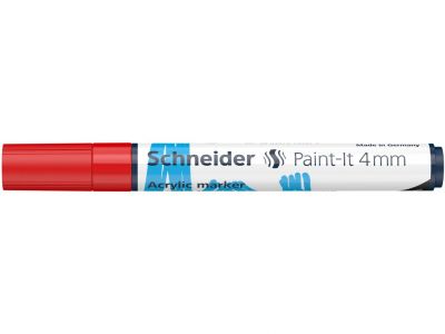 Marker acrilic, varf 4mm, Paint-It 320, Schneider, rosu