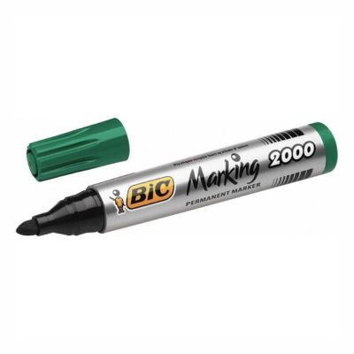 Marker permanent 2mm, varf rotund mediu, Bic 2000, verde