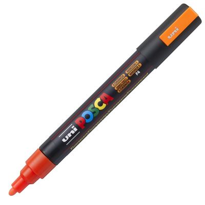 Marker cu vopsea 1.8-2.5mm, varf rotund, Uni Posca PC-5M, portocaliu fluorescent