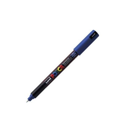 Marker cu vopsea 0.7mm, varf fin, metalic, Uni Posca PC-1MR, albastru