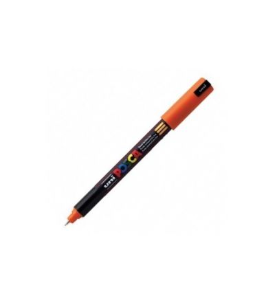Marker cu vopsea 0.7mm, varf fin, metalic, Uni Posca PC-1MR, portocaliu
