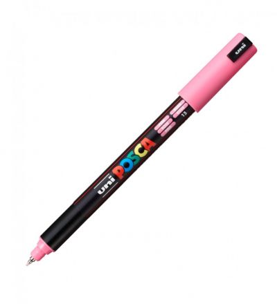 Marker cu vopsea 0.7mm, varf fin, metalic, Uni Posca PC-1MR, roz