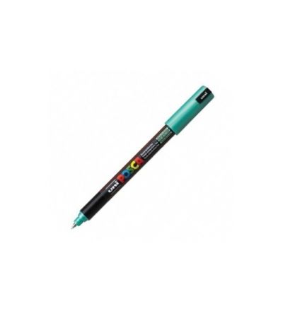 Marker cu vopsea 0.7mm, varf fin, metalic, Uni Posca PC-1MR, verde metalizat