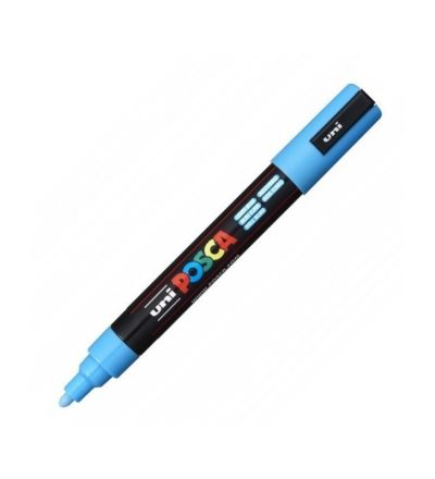 Marker cu vopsea 1.8-2.5mm, varf rotund, Uni Posca PC-5M, albastru deschis