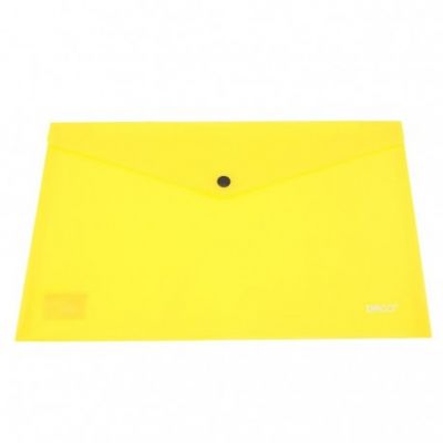 Mapa plastic A4, tip plic, cu capsa, Daco, galben deschis