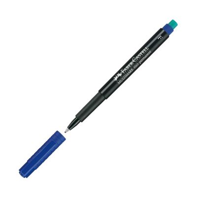 Marker permanent 0.6mm, varf F, Multimark Faber-Castell, albastru