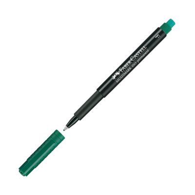 Marker permanent 0.6mm, varf F, Multimark Faber-Castell, verde