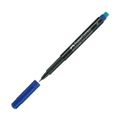 Marker permanent 0.4mm, varf S, Multimark Faber-Castell, albastru