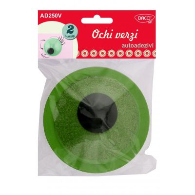 Ochi plastic autoadeziv, diametrul 10 cm, 2buc/set, Daco, verde