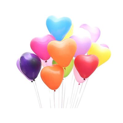 Baloane petrecere, forma inima, diverse culori, 100buc/set